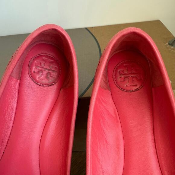 Tory Burch Chelsea Stitched Logo “Rose Petal Pink” Women Ballet Flats- SZ 7.5 - Picture 5 of 11